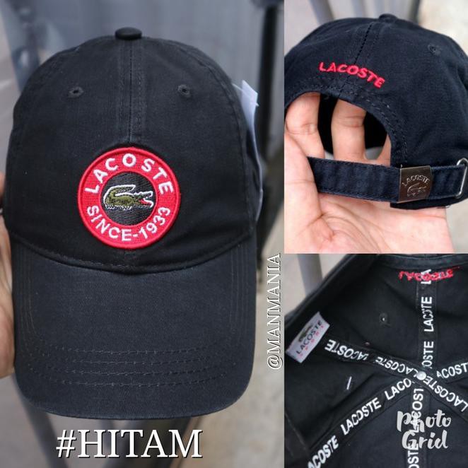Ori Mantul topi lacoste import baseball golf unisex cewek cowok - Hitam /