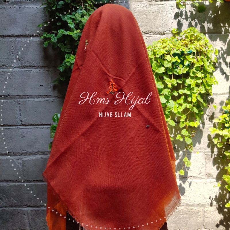 Hijab Sulam by HMS Hijab [warna orange]