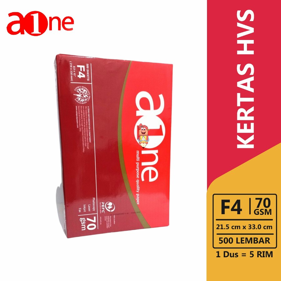 

Kertas HVS print foto copy ukuran F4 Aone 70 gsm