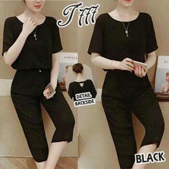 Baju kodok panjang motif kotak jumpsuit overall pergi jalan casual fashion cewek wanita murah 2379 i