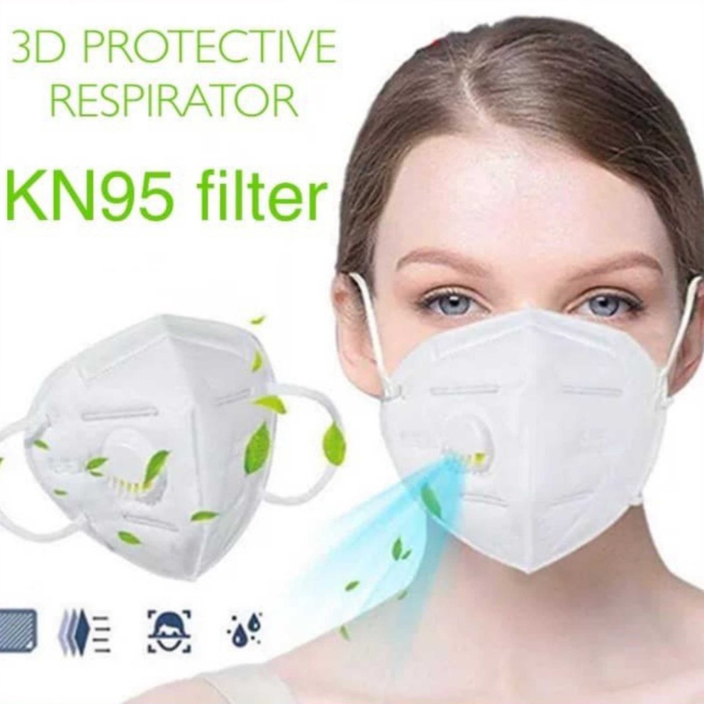 Masker 5 PLY KN95 Respirator Filter and Non Filter White Mask Dewasa Facemask KN95 N95