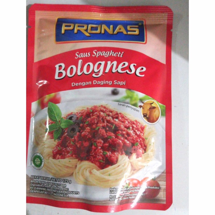 

PRONAS SAUS SPAGHETI BOLOGNESE 175 GR, bolognese spaghetti sauce