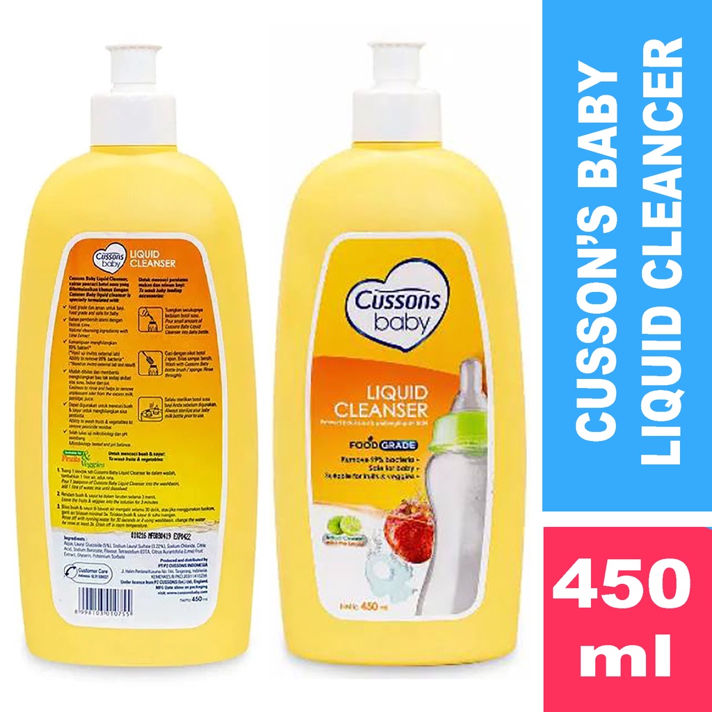 Bisa COD Cussons Baby Liquid Cleanser - Cossons Pembersih Botol Bayi 450ml