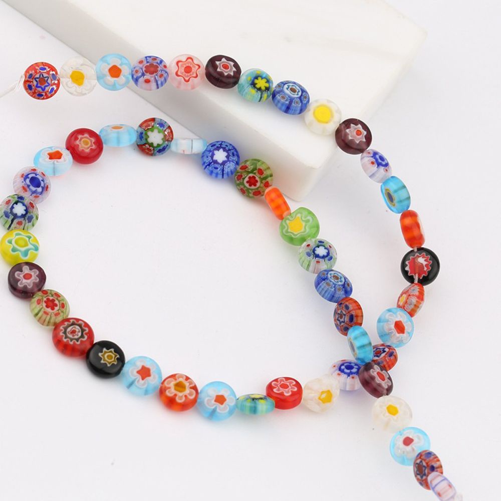 Needway  6mm 8mm 10mm DIY Jewelry Accessories Charms Jewelry Making Beads Charms Necklace Square Flat Bracelet Pendant Glass Sweet Acrylic Beads/Multicolor