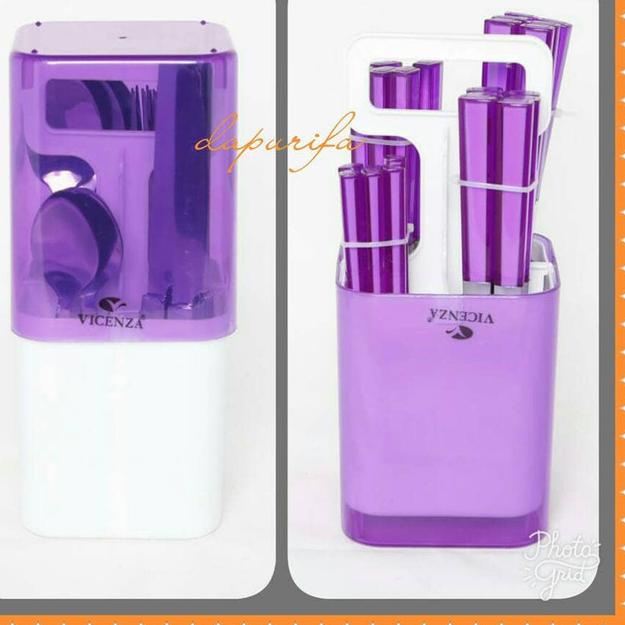 ✧ SENDOK MAKAN VICENZA STAINLEES STEEL CUTLERY SET V241C - Kuning ☟