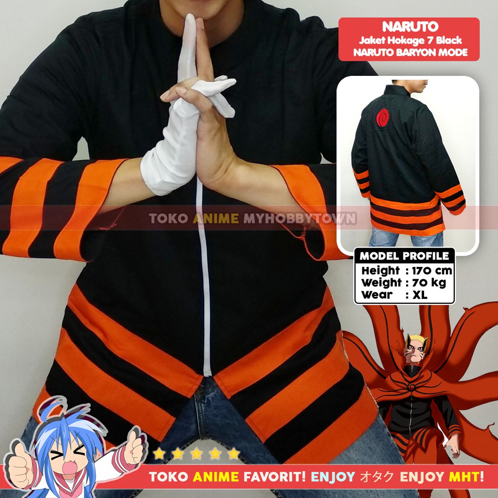 Jaket Naruto Hokage 7 Baryon Mode Kostum Anime Cosplay