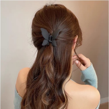 PREMIUM Jepit Rambut Korea Kupu Kupu 7CM - Jedai Doff Kupu Jepitan Rambut Matte Butterfly Hair Claw Clips