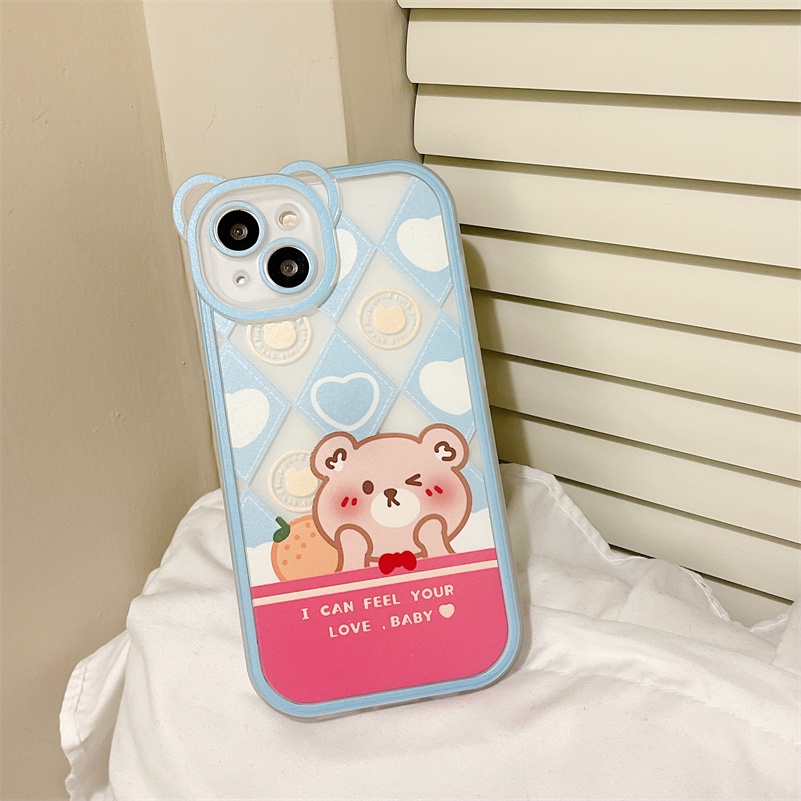 Soft Case Silikon Motif Kartun Beruang Kelinci Untuk iPhone 13 12 11 Pro Max X Xr Xs Max SE 2020 8 7 6 6s Plus