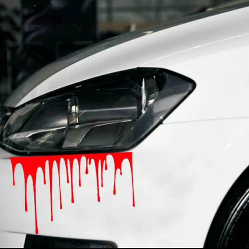 sticker cutting Helloween horor darah menetes untuk mobil, motor, dll.