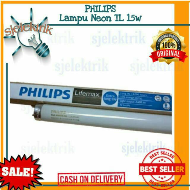 LAMPU NEON TL - D PHILIPS 15 WATT 15W LIFEMAX lampu philip tl neon 15w