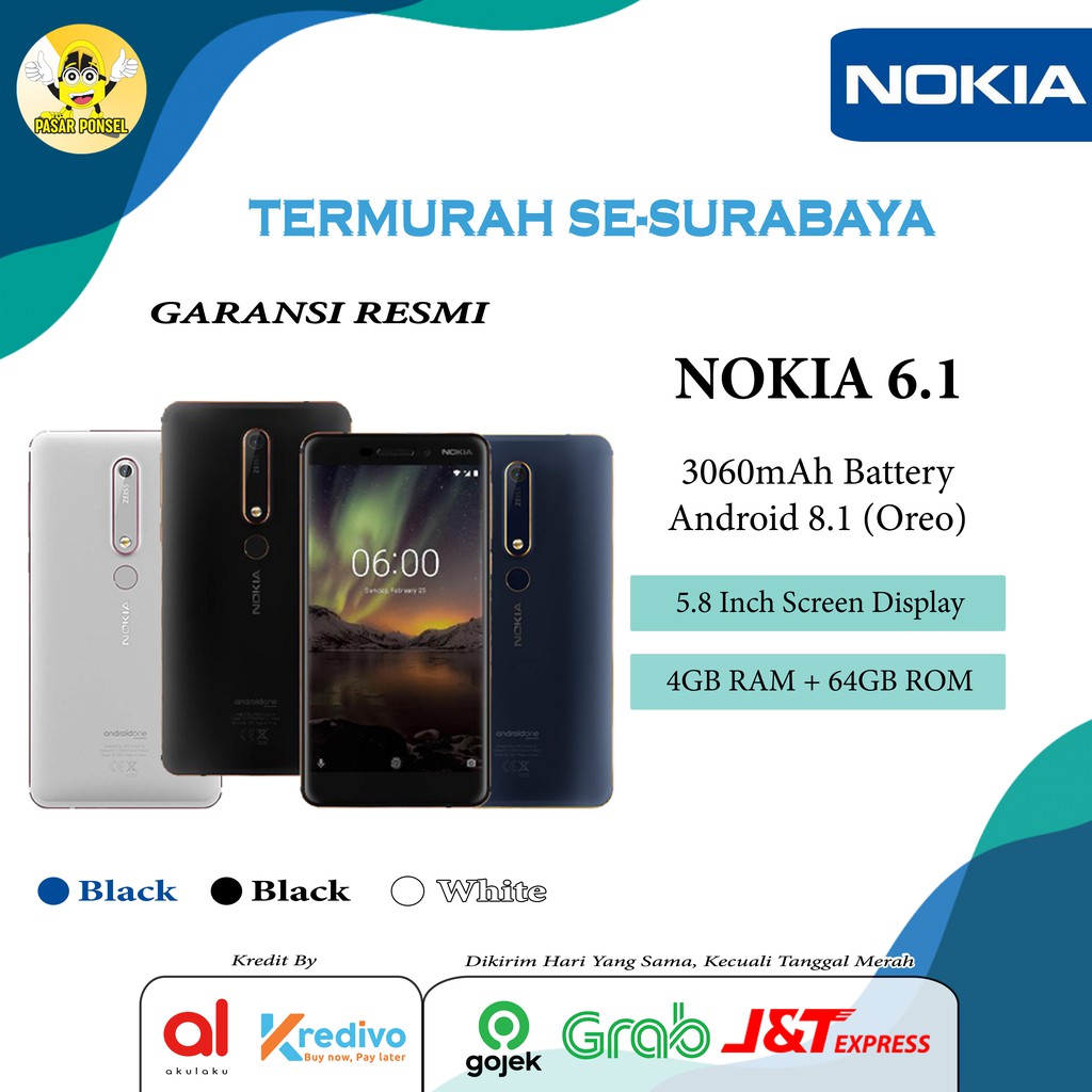 Hp Nokia 6 1 Plus 4 64gb Garansi Resmi Nokia Termurah Se Surabaya Shopee Indonesia