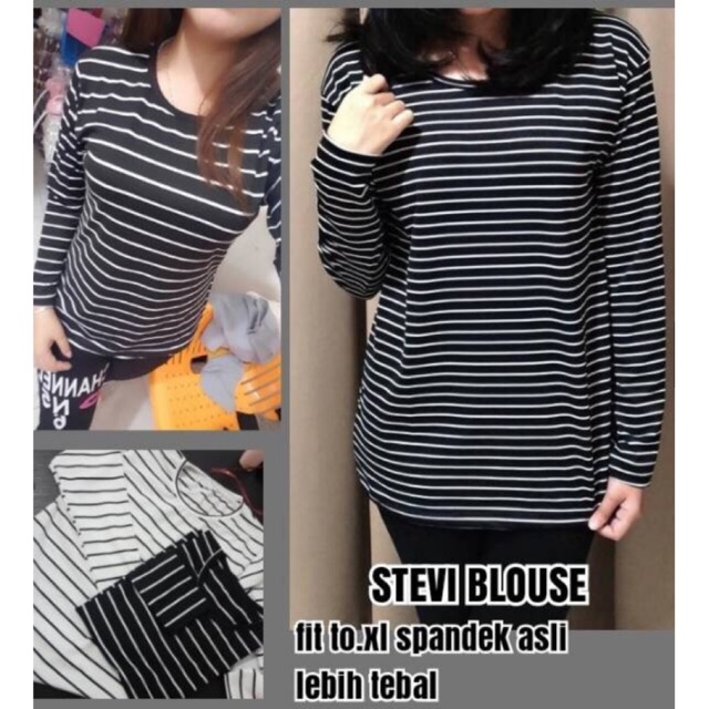 VS -  KAOS PANJANG SALUR STEVY L,XL,XXL  JUMBO TERMURAH / STEVI / STEVIA TOP  ADEM TSHIRT