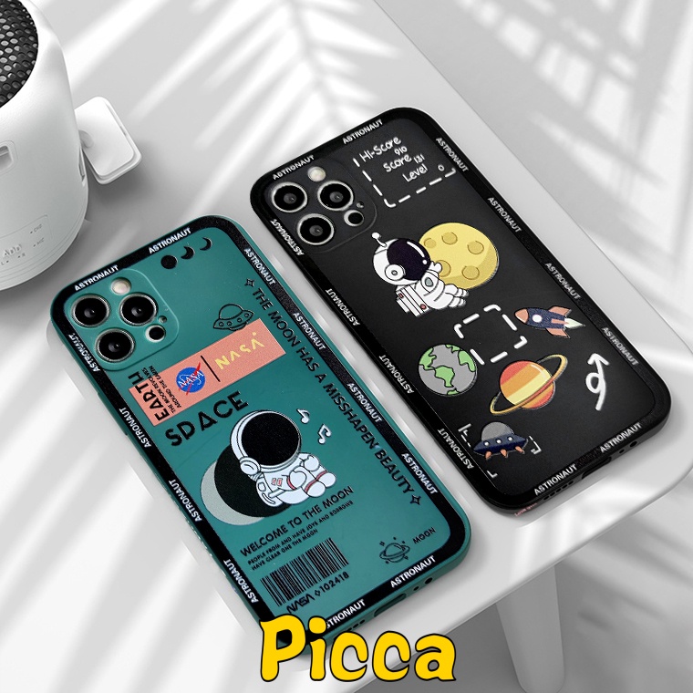 Soft Case Motif Print Kartun NASA Untuk IPhone 7 8 Plus 11 12 13 Pro Max X XS Max XR 6 6s Plus SE 2020