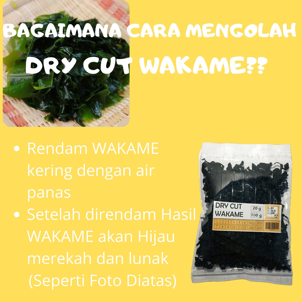 DRY WAKAME Rumput Laut Kering 20 g │ Dried Cut Wakame Import for Miso Sup Ramen Udon