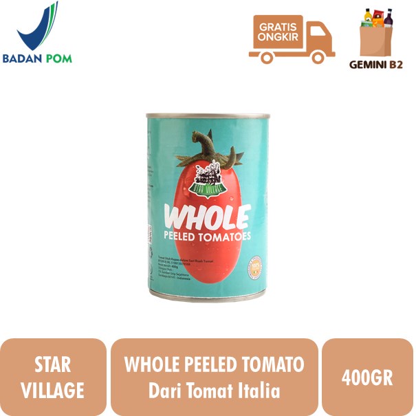 

Star Village Whole Peeled Tomato / Tomat Kupas Utuh 400GR Produk Italy