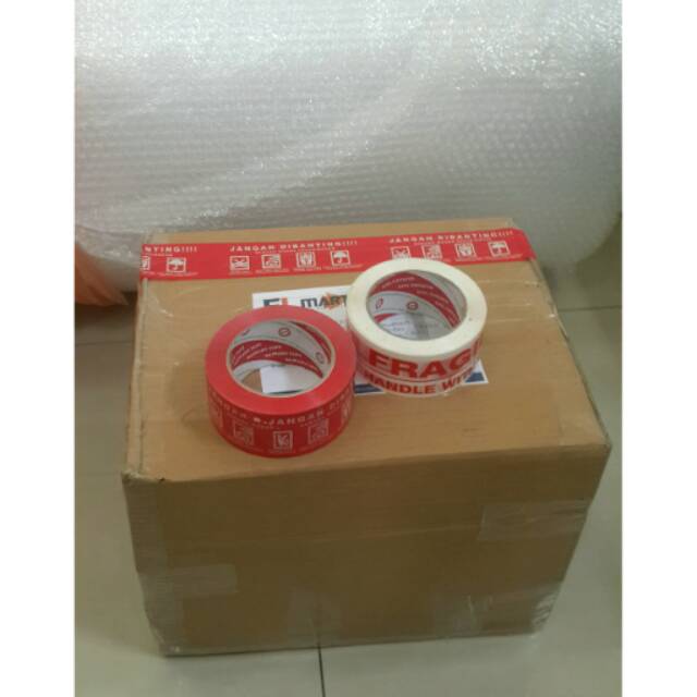 PAKET PACKING AMAN (BUBLE WRAP+KARTON+STIKER FRAGILE)