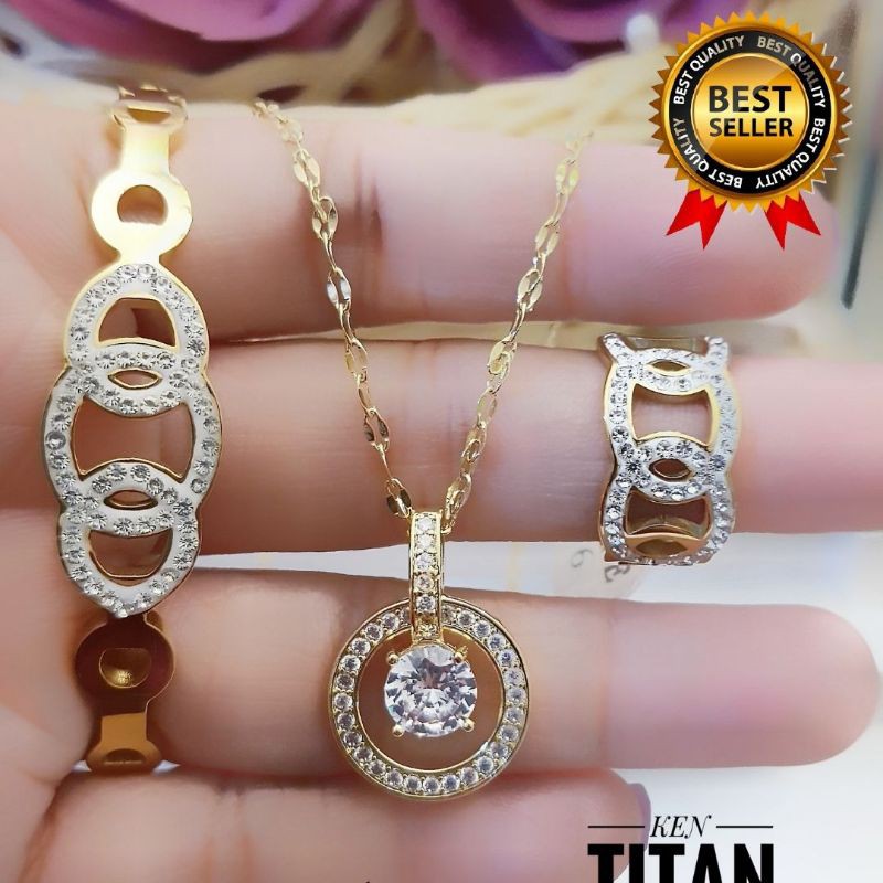 Titanium Set Perhiasan Wanita W116