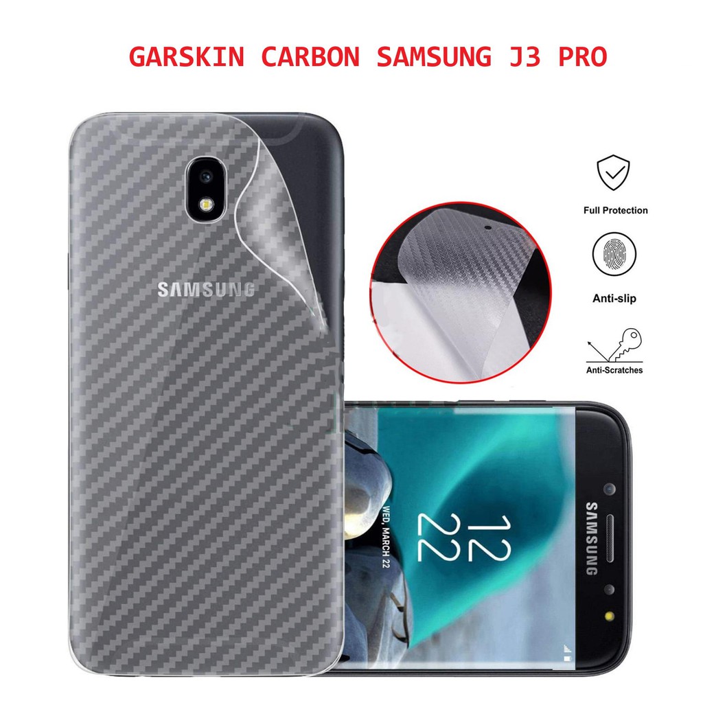Garskin Samsung J2 J3 J4 J5 J6 J8 J7 Pro PLUS a6 2018 CORE PRIME Anti Gores Carbon Belakang