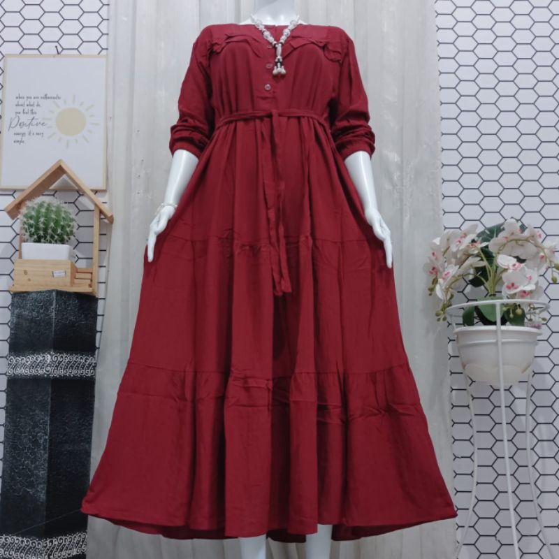 Gamis crinkle rempel dada| Gamis Murah berkualitas |Grosir Gamis