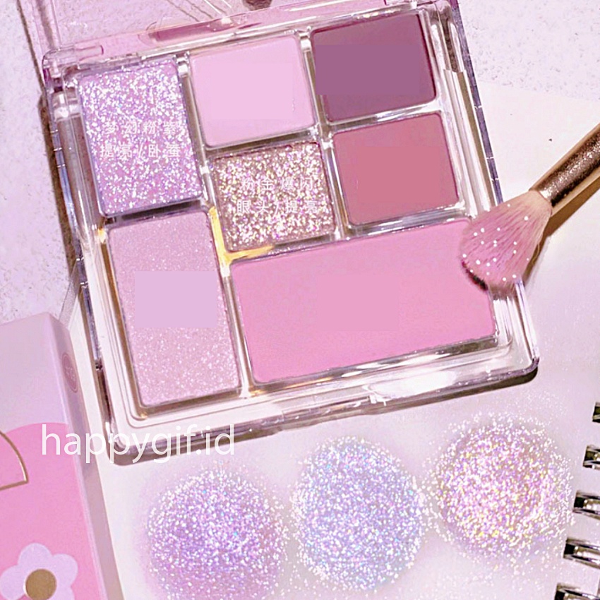 DIKALU Purple Matte Korean Eyeshadow 7 Colors Glitter Palette Smokey Pigmented XX067