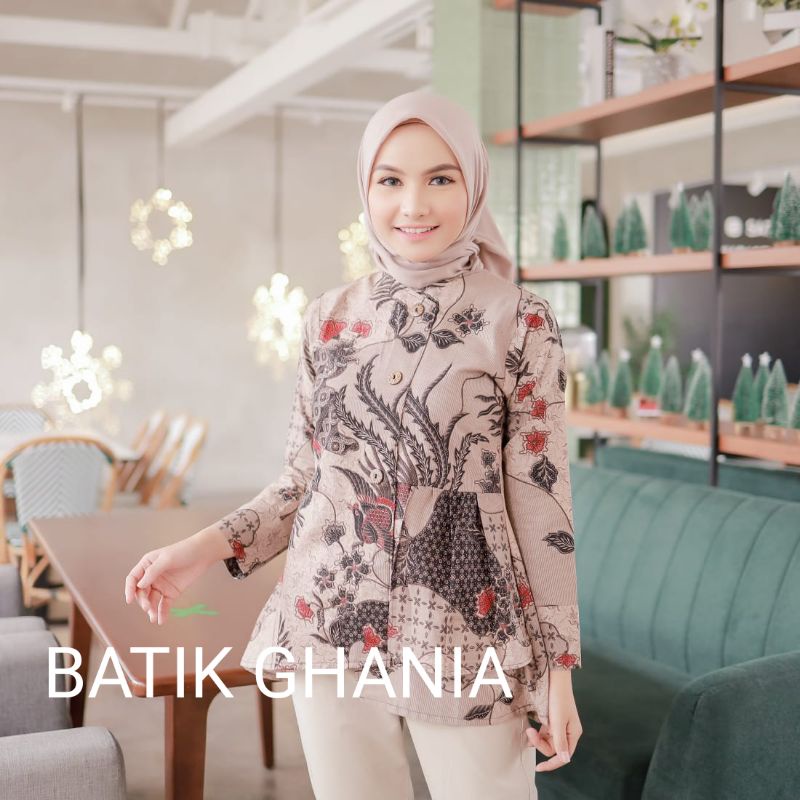 Atasan Batik Terbaru Terbaru Blouse Batik Wanita Lengan Panjang Motif Yasmina BY BATIK GHANIA