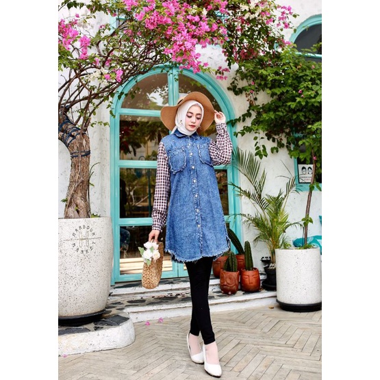 Tunik Kombinasi / Tunik Jeans Pixy