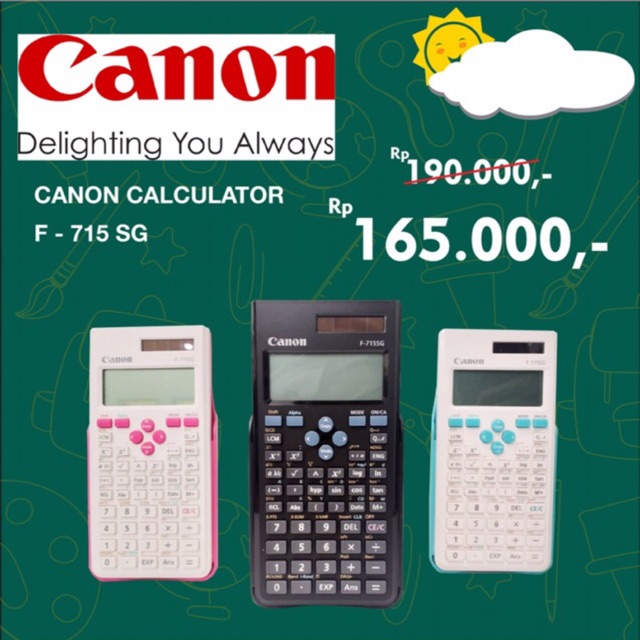 

CANON CALCULATOR SCIENTIFIC F-715SG SERIES