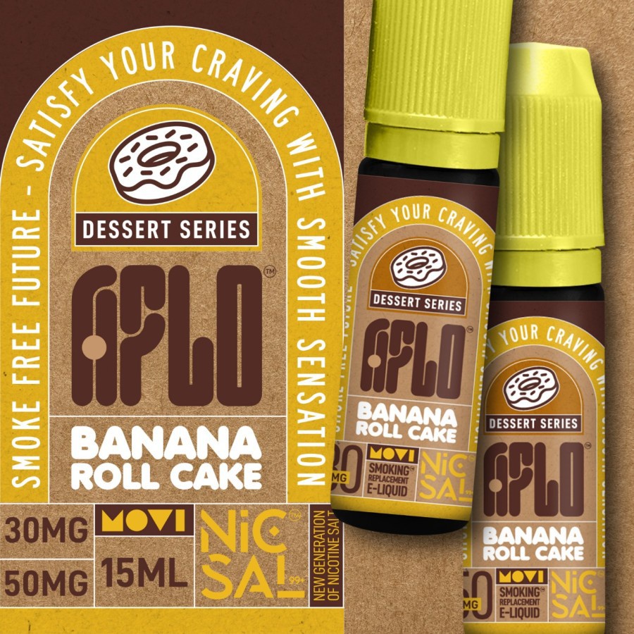 Aflo Banana Roll Cake Salt Nic 15ML by MOVI Authentic Oiginal