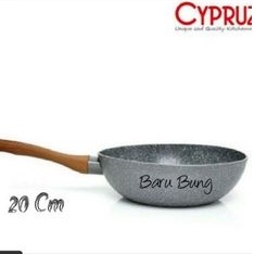 CYPRUZ FRY WOK MARBLE CERAMIC INDUKSI 20CM / WAJAN MARBLE CYPRUZ