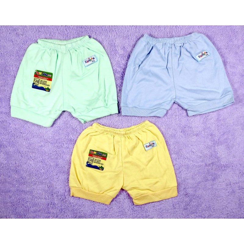 6 PCS Celana Pendek Warna Zahdan 0-6 m