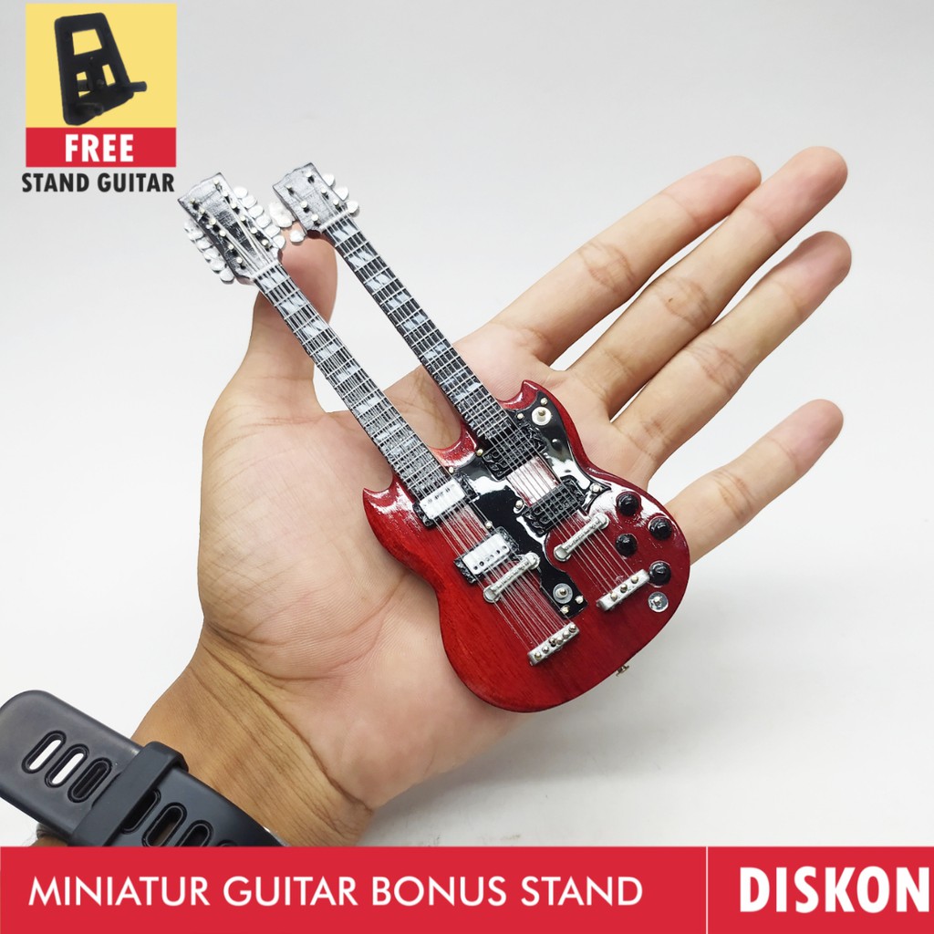 miniatur gitar gibson eds double neck miniatur gitar double neck bonus stand special diskon