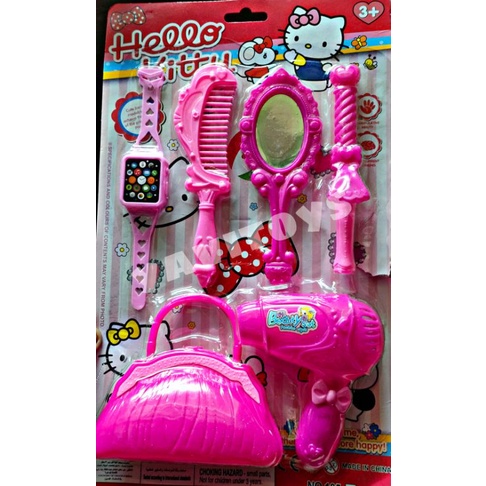 105AB MAINAN ANAK PEREMPUAN BEAUTYFULL SET HELLO KITTY / MAINAN PERALATAN DANDAN PLUS TAS DAN SISIR