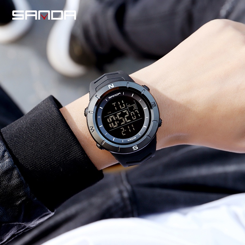SANDA 5001 Jam Tangan Pria Digital Sport EL Backlight Tali Rubber Anti air WATCHKITE WKOS