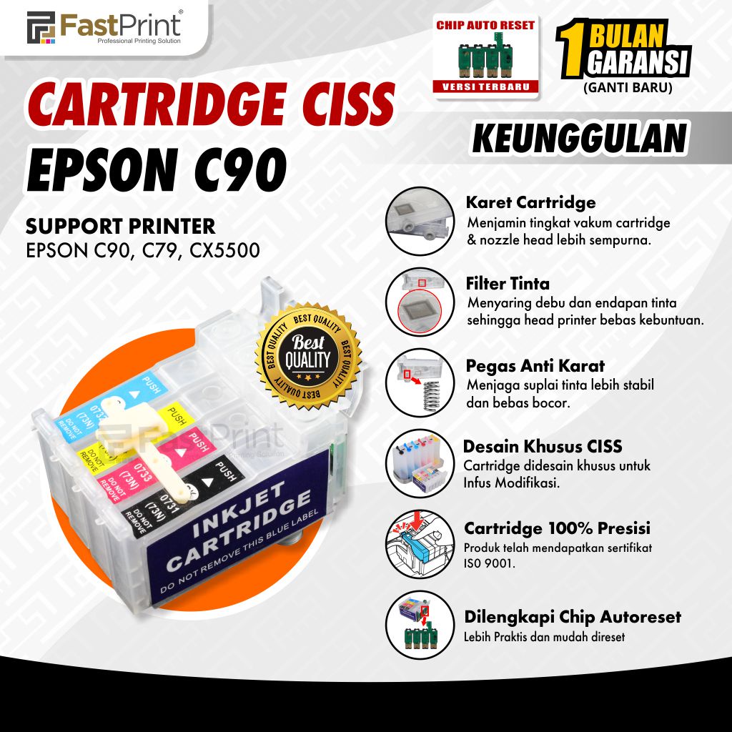 Cartridge CISS Infus Modif Epson C90 C79 CX5500 Kode T731 - T734