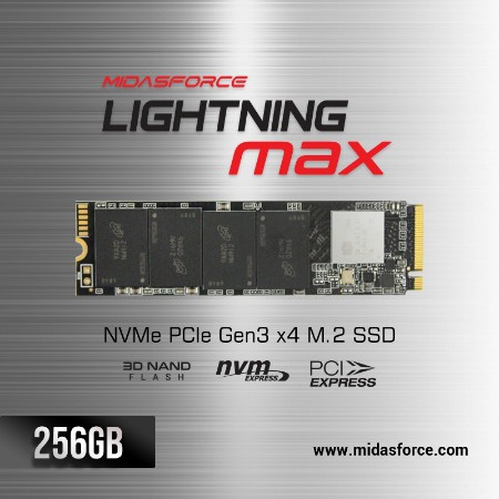 SSD NVME M.2 256GB MIDASFORCE LIGHTNING MAX SSD NVMe M.2 PCIe Gen3 x4 NVME M2sata