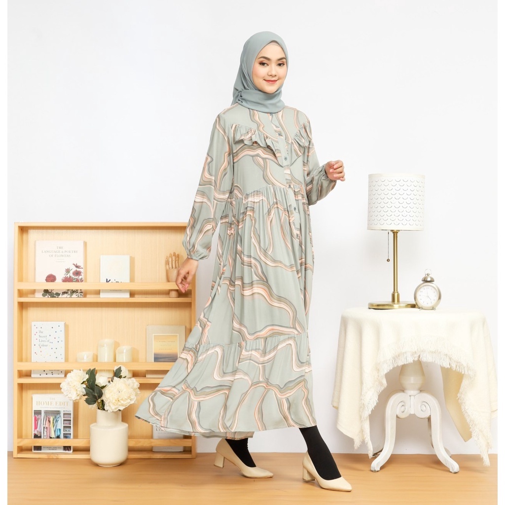 Ayana ankle dress rayon viscose premium midi dress rayon hayya dress looklike haideeorlin hayyah houdstooth khaki hayya gingham vanesza wear mimpi  series