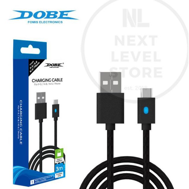 DOBE Charging LED Cable Kabel Charger Type C LED For PS5 Switch Xbox