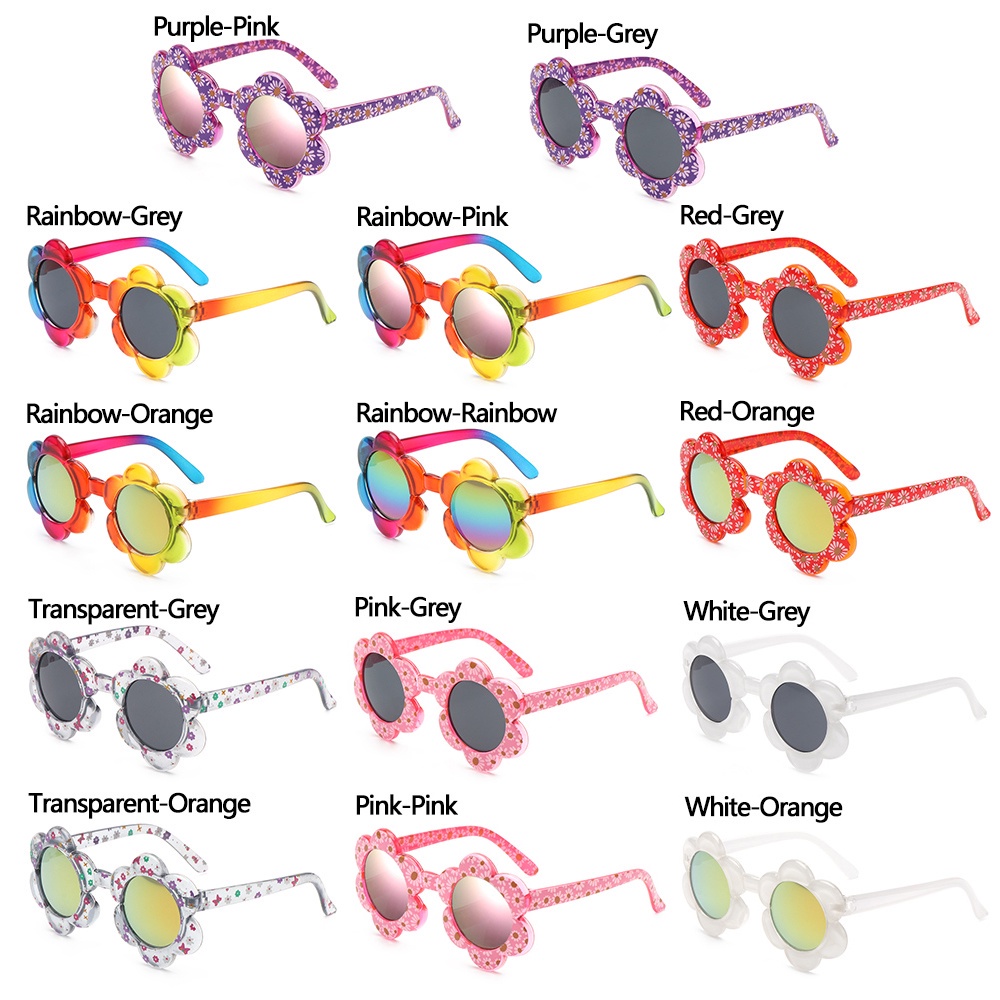 Kacamata Hitam Bentuk Bunga Bulat Warna-Warni Untuk Anak Laki-Laki Dan Perempuan