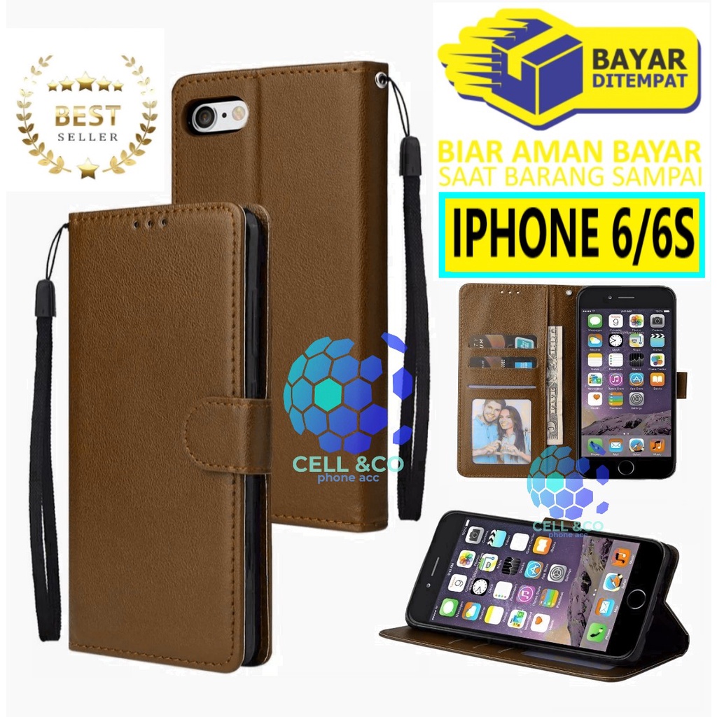 Flip cover IPHONE 6 6S Flip case buka tutup kesing hp casing hp flip case leather wallet