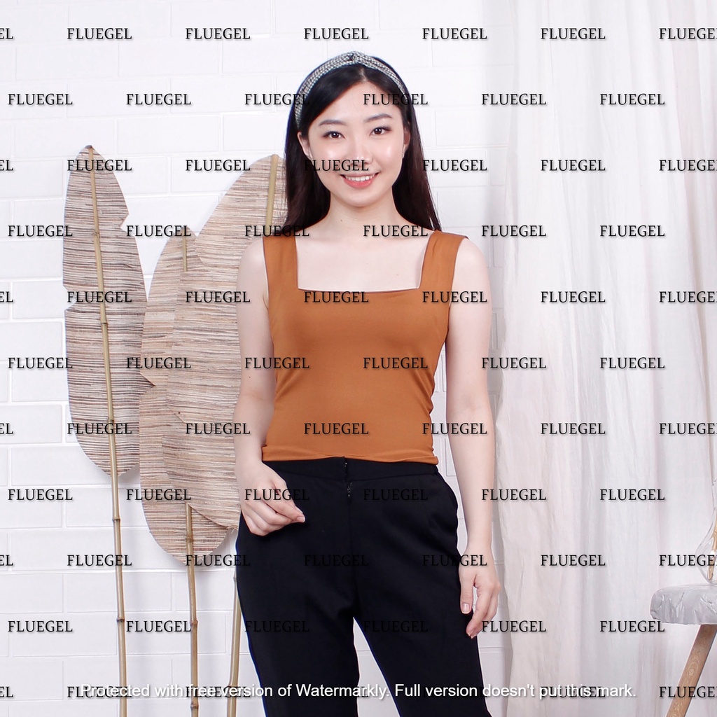 Fluegel Long Mia Crop Top Korea Fashion Atasan Wanita Tank Top Crop Fashion Wanita-2