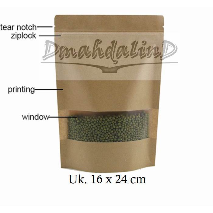 

PROMO Standing Pouch Kertas 16x24 500gram Craft Paper Windows 16 x 24 Kraft Jendela Kertas Coklat