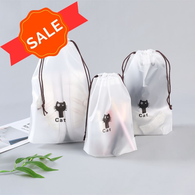 Tas Pouch Kucing Organizer Pouch Bag Cat Mini Transparant Tas plastik murah