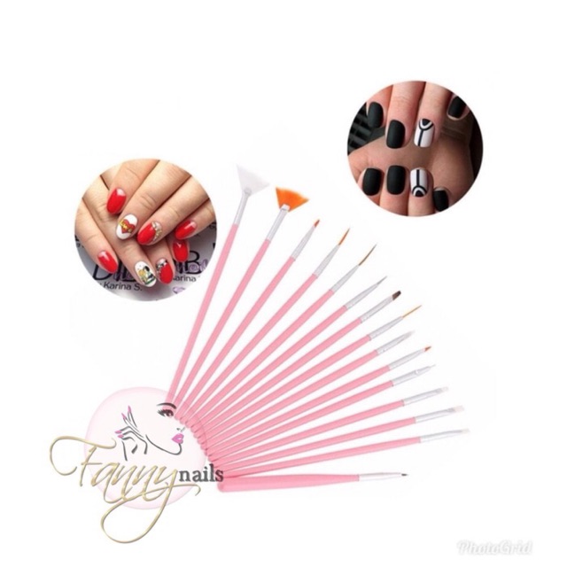 15PCS NAILART BRUSH LINER GEL POLISH / KUAS LINER GAMBAR NAIL ART KUTEK KUAS KUTEK