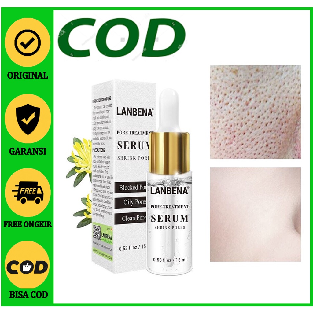 Serum Pengecil Pori Pori Menghilangkan Komedo Putih&Hitam Mencerahkan Wajah BISA COD LANGSUNG KIRIM 
