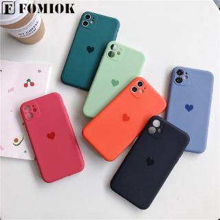 Matte Lens Perlindungan Silicone Heart Telepon Kasus Untuk