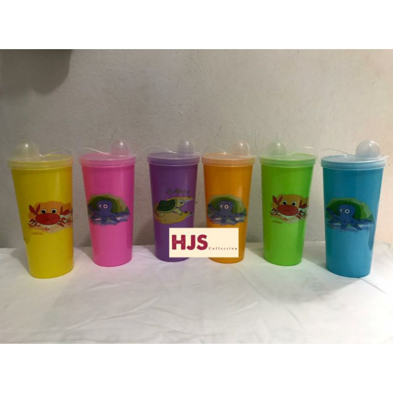 gelas canopy anak tutup / souvenir ulang tahun / gelas anak lucu