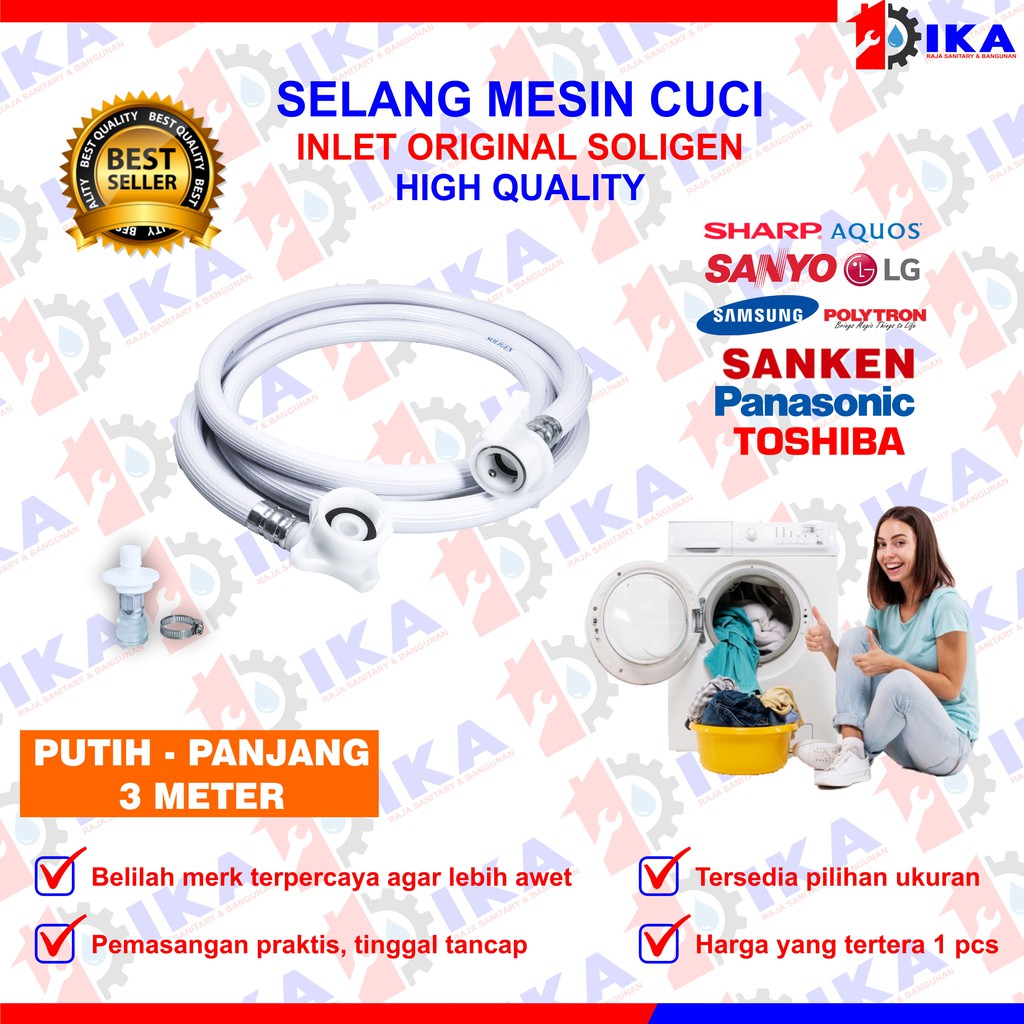 SELANG INLET MESIN CUCI MULTI / SELANG AIR MASUK MESIN CUCI 1 Tabung Top Loading Washing Macine Hose Universal Segala Merk