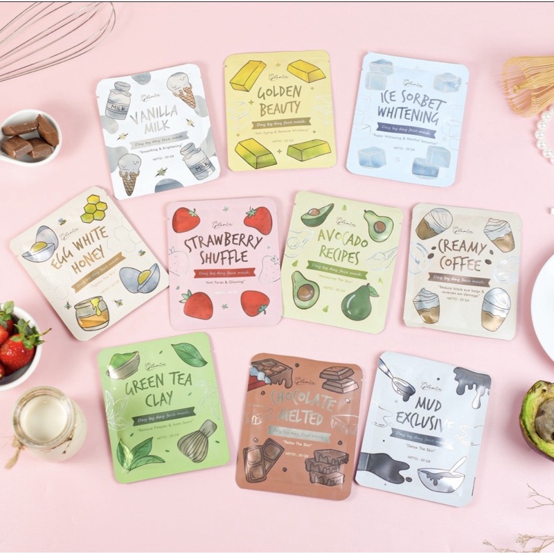 [TERMURAH 20GRAM] KEMASAN BARU MASKER WAJAH ORGANIK BY LEA GLORIA 20 GRAM BUBUK FACE MASK