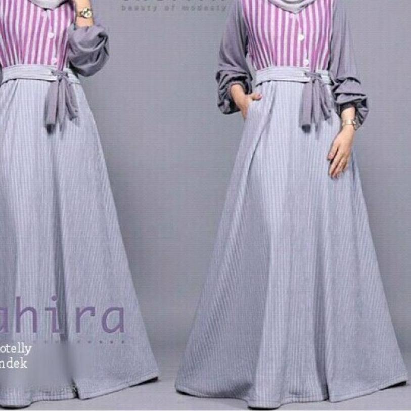 ❋ Baju Muslim Hijab Wanita Baju Dress Wanita Baju Gamis Syari Muslim Zahira Dress Motif ♞