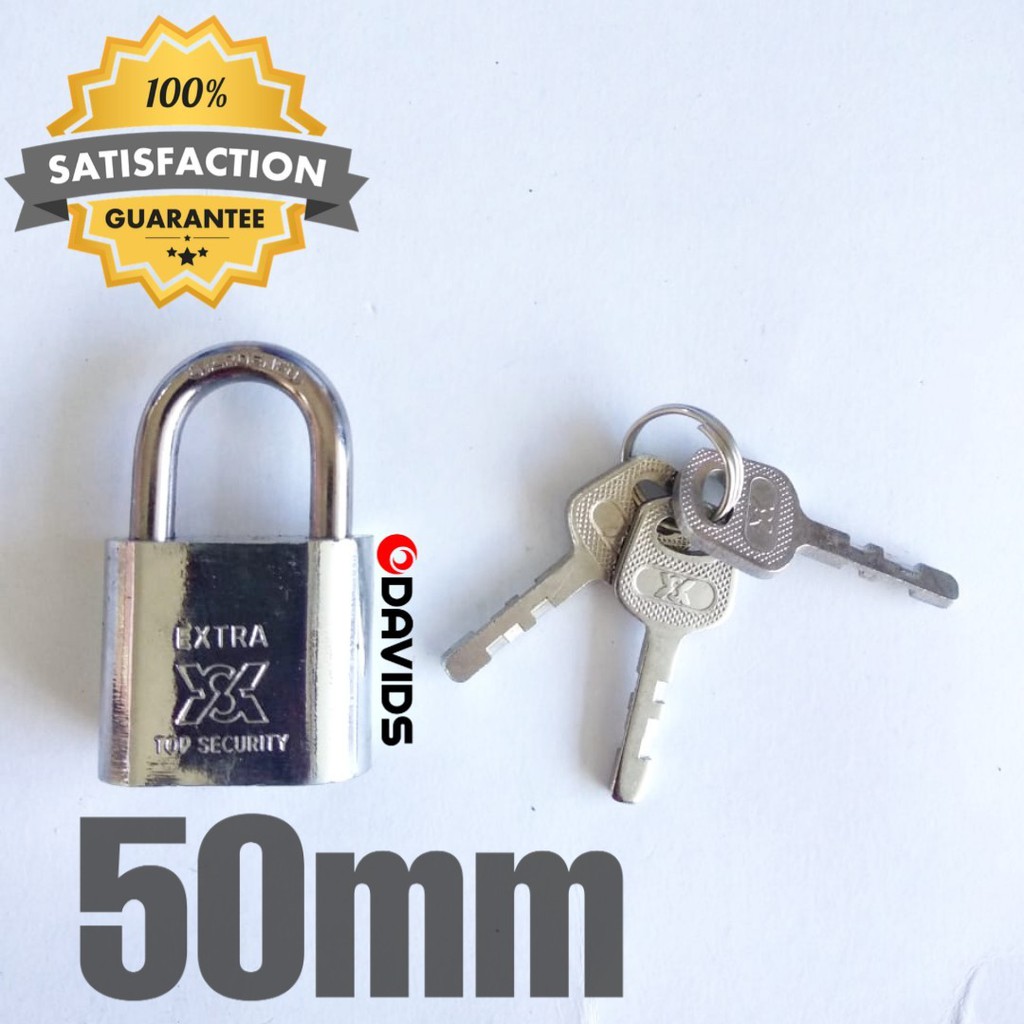 Gembok Pagar Anti Maling Pintu Rumah Chrome 50mm Pendek